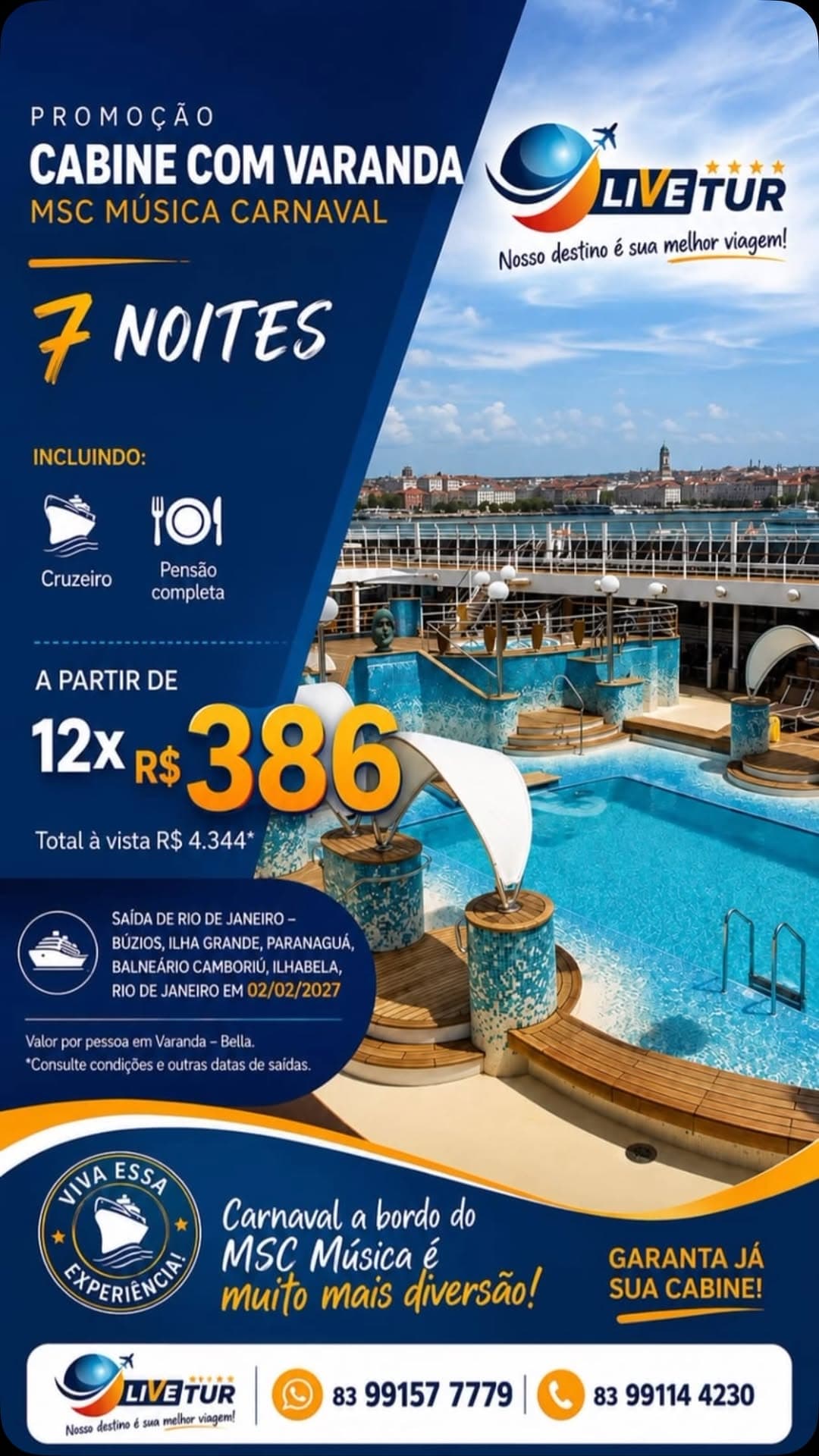 Carnaval em alto-mar com a Live Tur