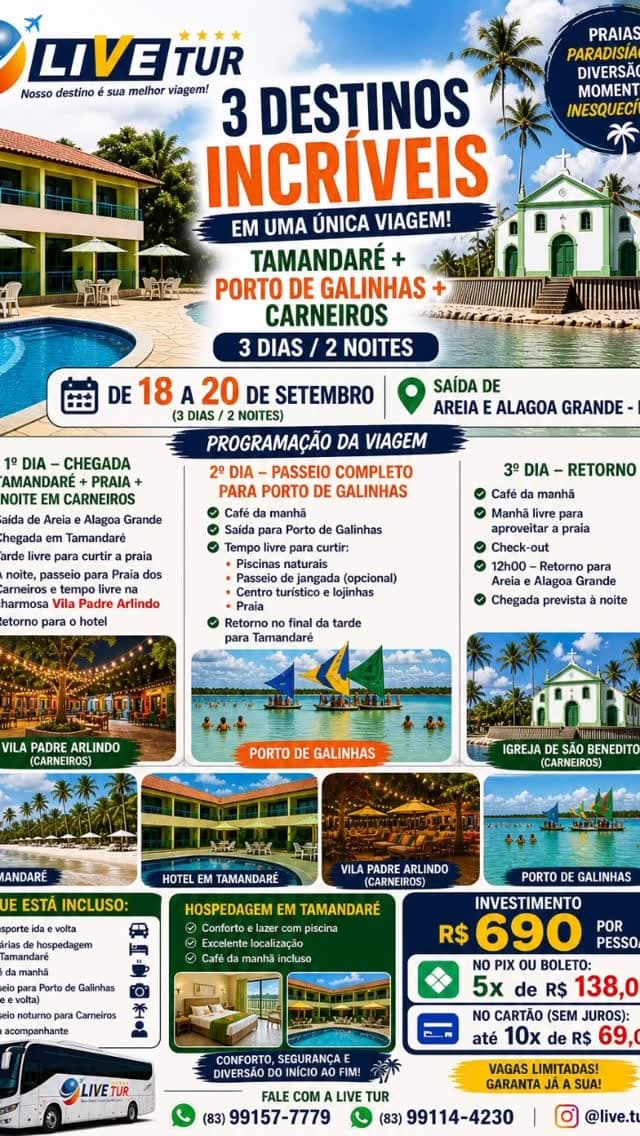 Tamandaré + Porto de Galinhas + Carneiros